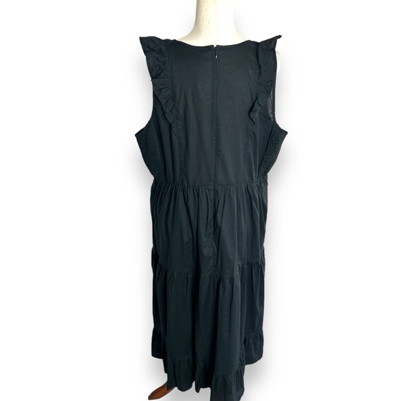 NWT J. Crew V-Neck Smocked Midi Dress Plus Size 20 Ruffle Peasant Cotton NEW - Picture 7 of 10